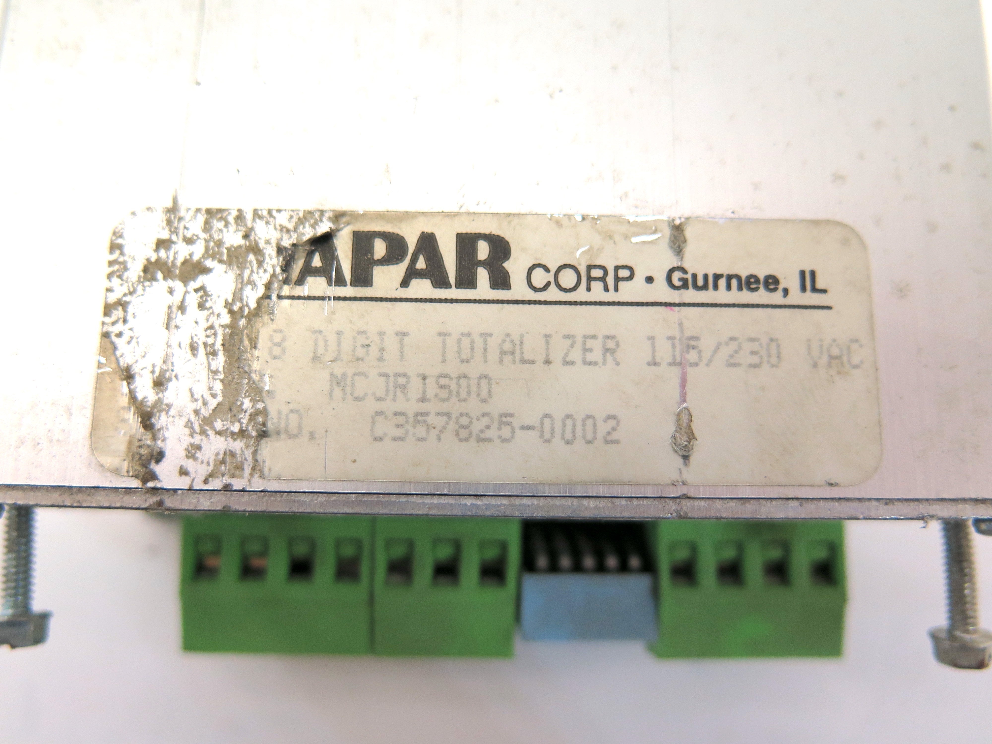Dynapar MCJR1S00 8 Digit Totalizer NO FRONT COVER & DISPLAY - Advance Operations