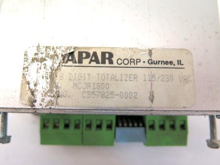 Dynapar MCJR1S00 8 Digit Totalizer NO FRONT COVER & DISPLAY - Advance Operations
