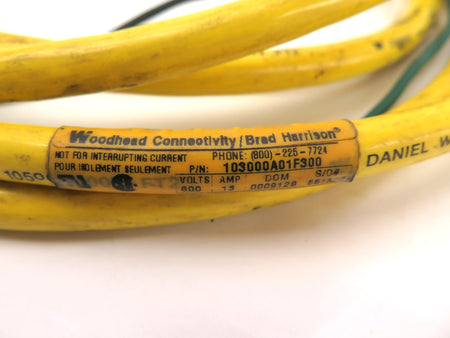 Daniel Woodhead / Brad Harrison 103000A01F300 / 40944 Mini Change Cordset 12FT - Advance Operations