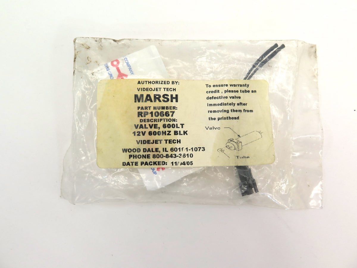 Marsh RP10667 Valve 600LT 12V 600Hz BLK Videojet Tech - Advance Operations