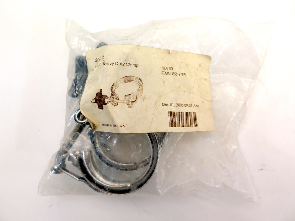 Stainless Steel HD150 1-1/2 Heavy Duty Clamp LOT OF 2 - Advance Operations