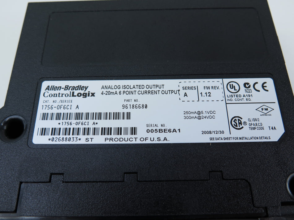 Allen-Bradley 1756-0F6CI Ser A ControlLogix Analog Isolated Output 6 Point - Advance Operations