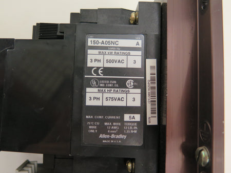 Allen-Bradley SMC-2 150-A05NC Soft Start Motor Controller & 193-TA B10 Relay - Advance Operations