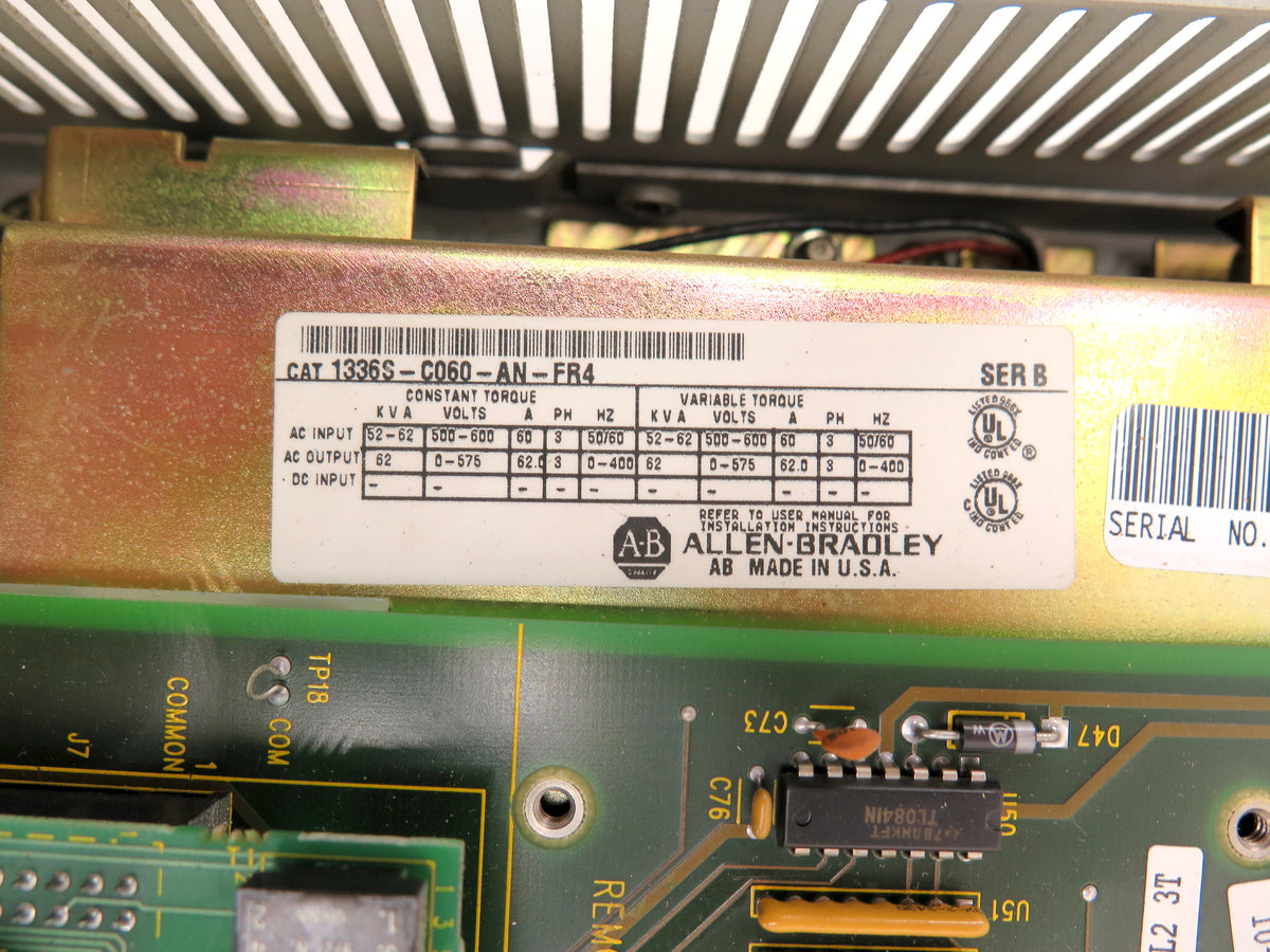 Allen-Bradley 1336S-C60-AN-FR4 AC Drive 1336 Plus Sensorless Vector 60 HP - Advance Operations