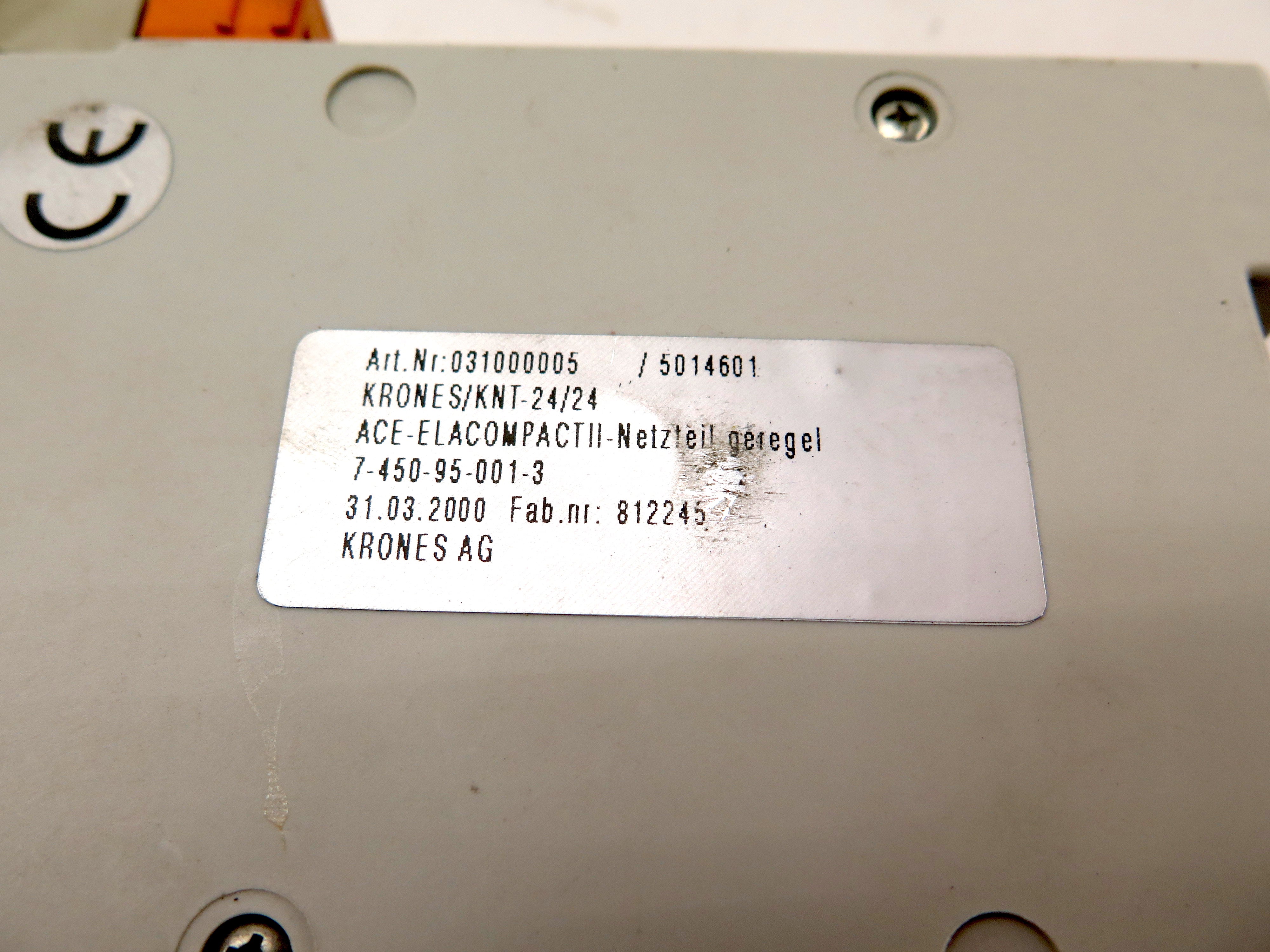 Krones 031000005 / 5014601 KNT-24/24 Controller - Advance Operations