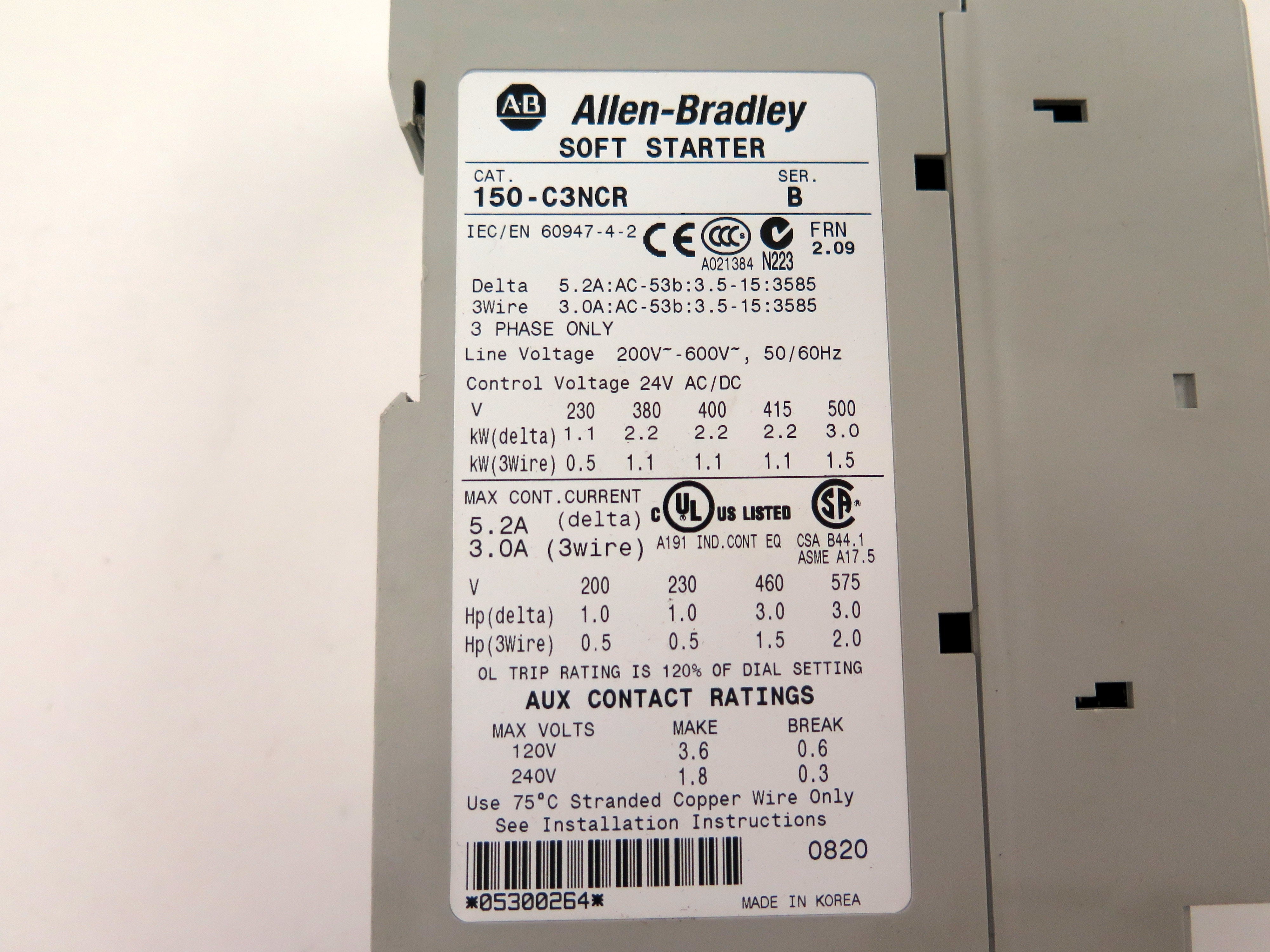 Allen-Bradley 150-C9NCD Soft Starter 200-600Vac 2-7.5 HP - Advance Operations