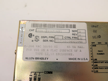 Allen-Bradley 2706-E23J16B1 Dataliner Digital Display Interface Panel - Advance Operations