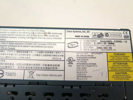 Cisco Switch / WS-C2955C-12 Network Switch Catalyst - Advance Operations