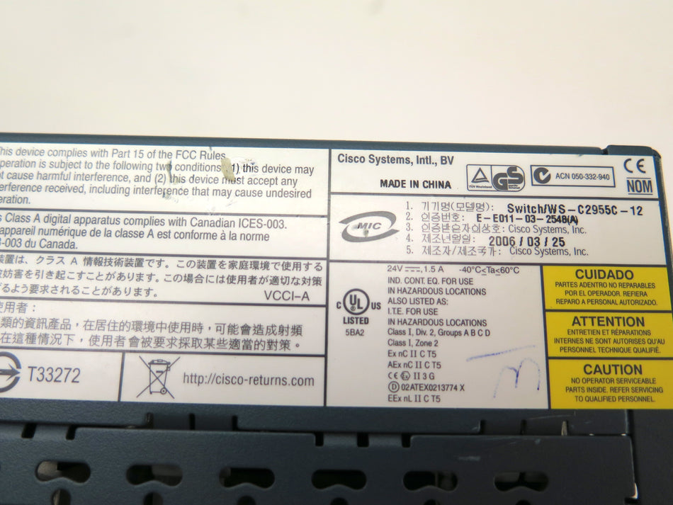 Cisco Switch / WS-C2955C-12 Network Switch Catalyst - Advance Operations
