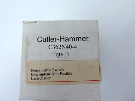 Cutler-Hammer C362N40-4 Disconnect Switch 600Vac 40A - Advance Operations