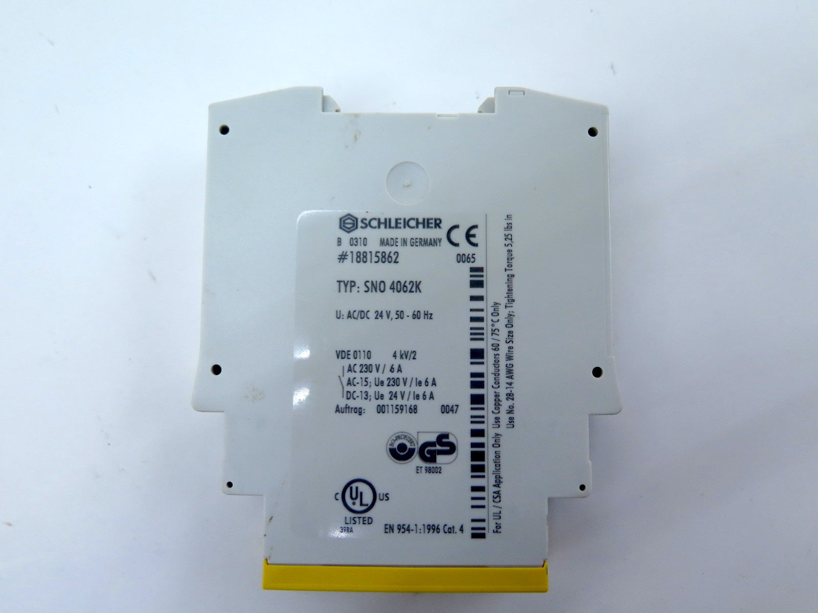 Schleicher 18815862 / SNO 4062K Safety Relay 24Vdc - Advance Operations