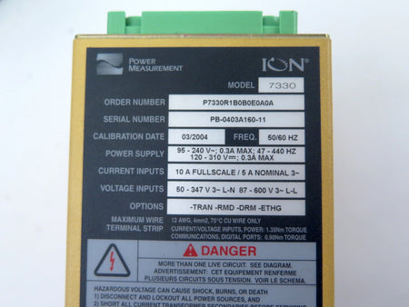 Power Measurement Ion 7330 RMD & P7330R1B0B0E0A0A Power Module KIT - Advance Operations