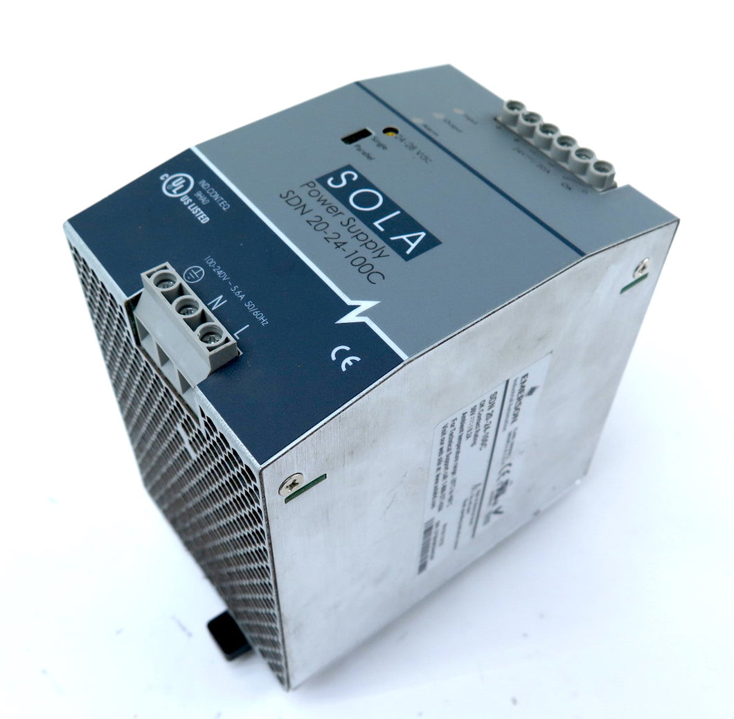 Emerson SOLA SDN 20-24-100C Power Supply Input: 100-240Vac Ouput: 24Vdc - Advance Operations