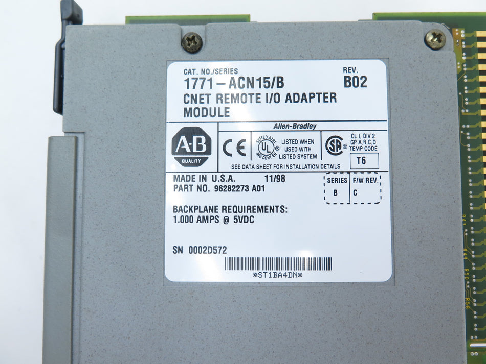 Allen-Bradley 1771-ACN15/B Cnet Remote I/O Adapter Module - Advance Operations