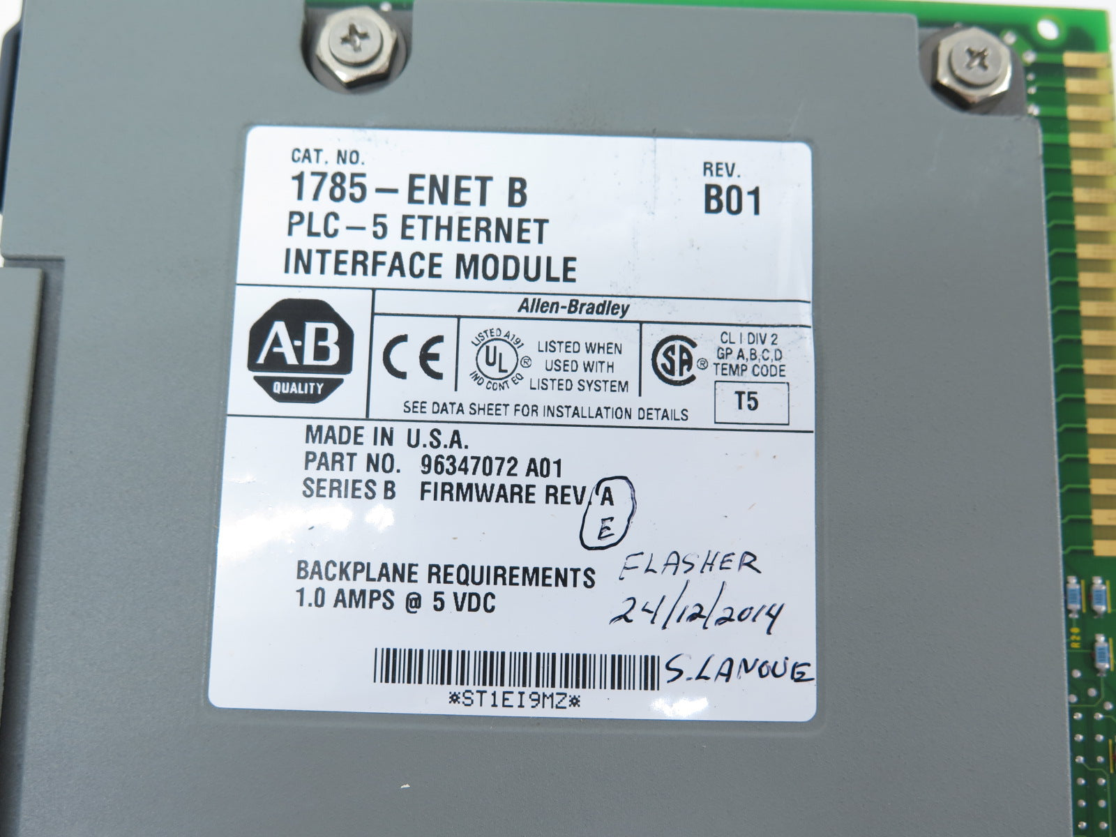 Allen-Bradley 1785-L40C15/F Processor Module & 1785-ENET Interface Module - Advance Operations