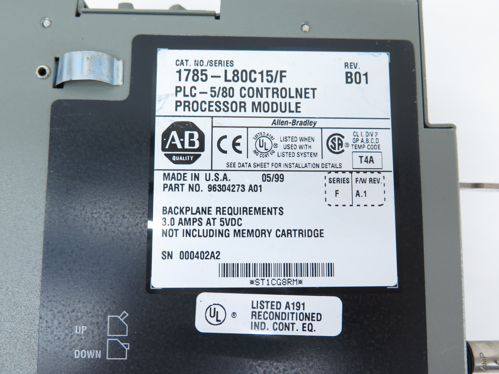 Allen-Bradley 1785-L80C15/F PLC-5/80 ControlNet Processor Module KIT - Advance Operations