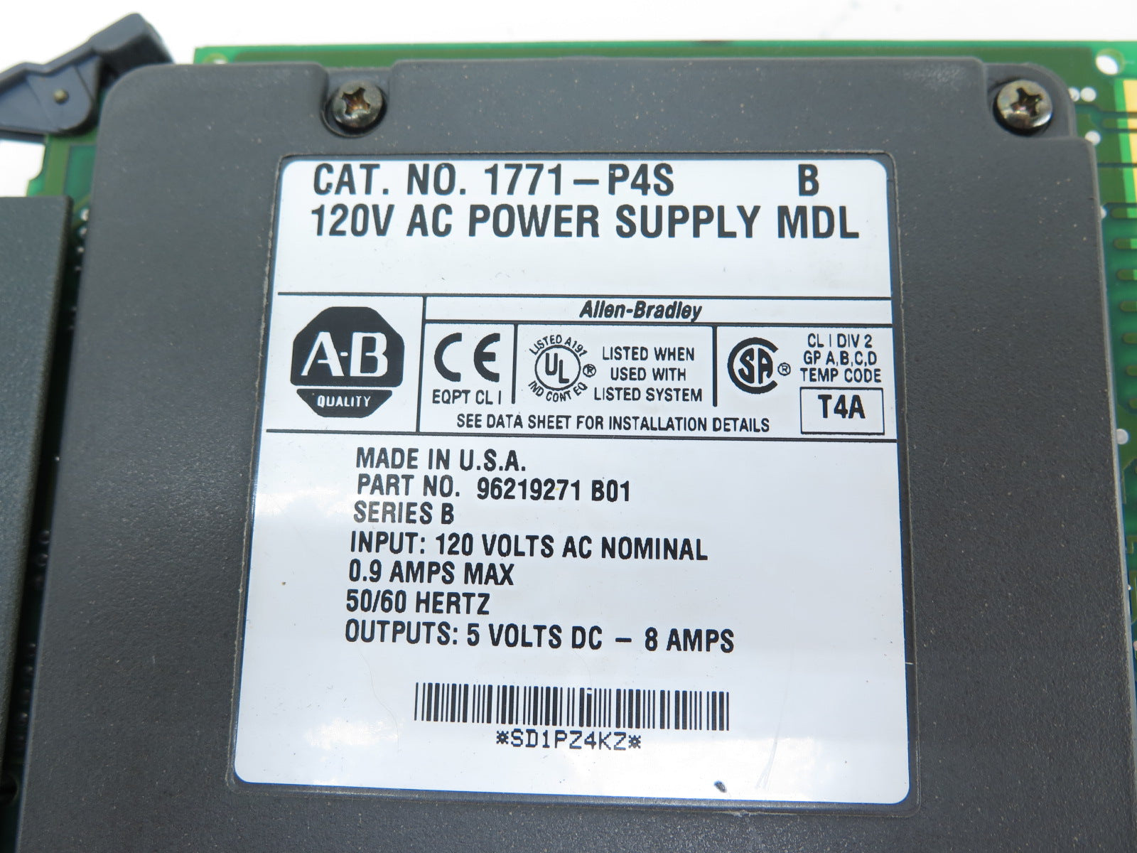 Allen-Bradley 1771-P4S 120VAC POWER MODULE - Advance Operations