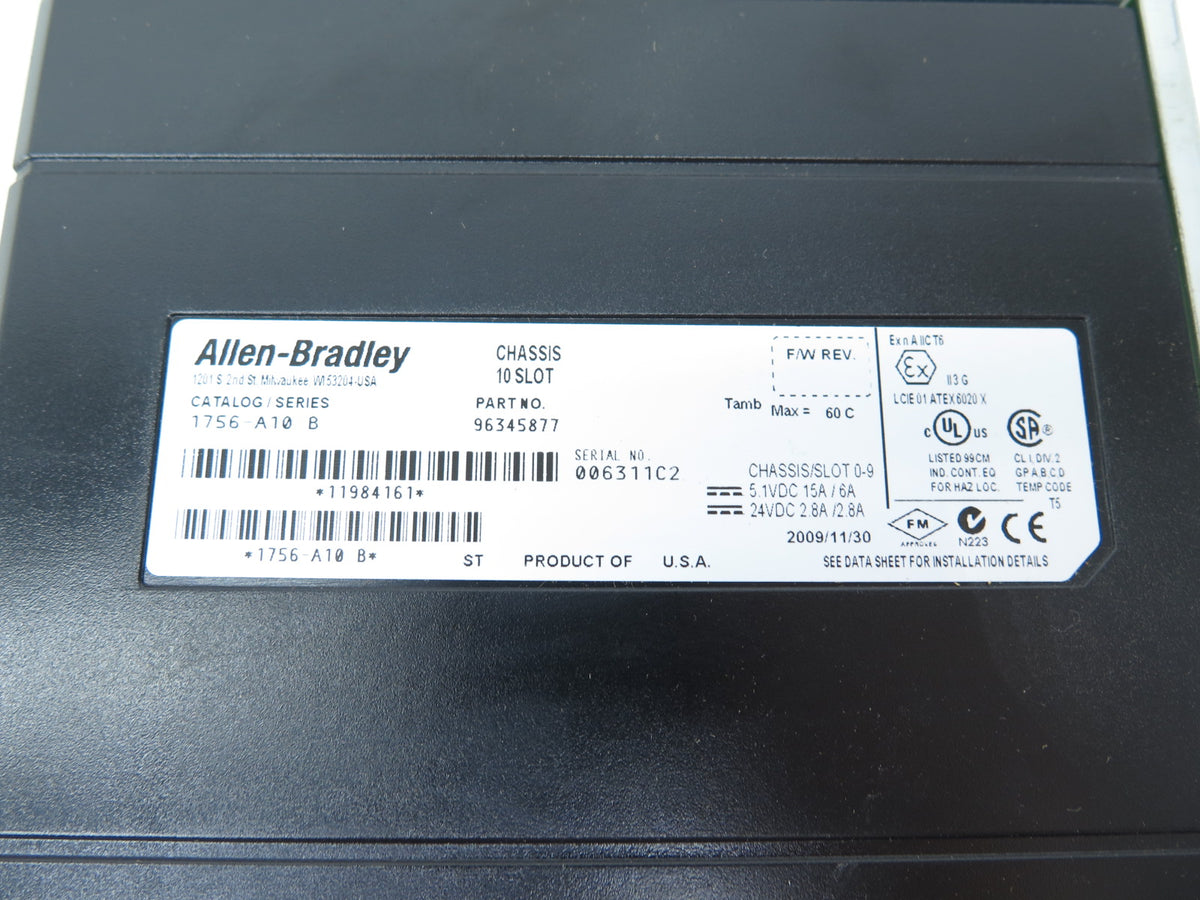 Allen-Bradley 1756-A10 Chassis 10 Slot - Advance Operations