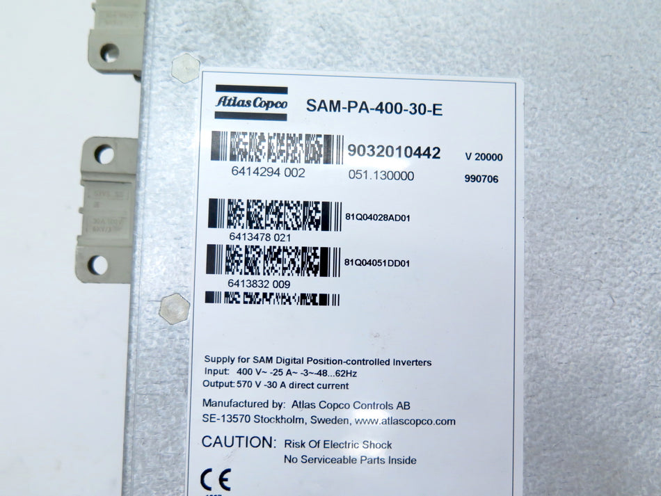 Socapel SAM / Atlas Copco SAM-PA-400-30-E Power Supply Module - Advance Operations