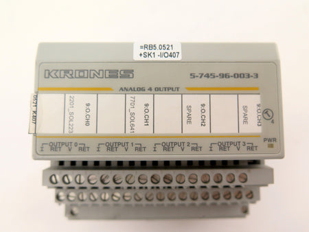 Krones 5-745-96-003-3 Analog 4 Output Module - Advance Operations