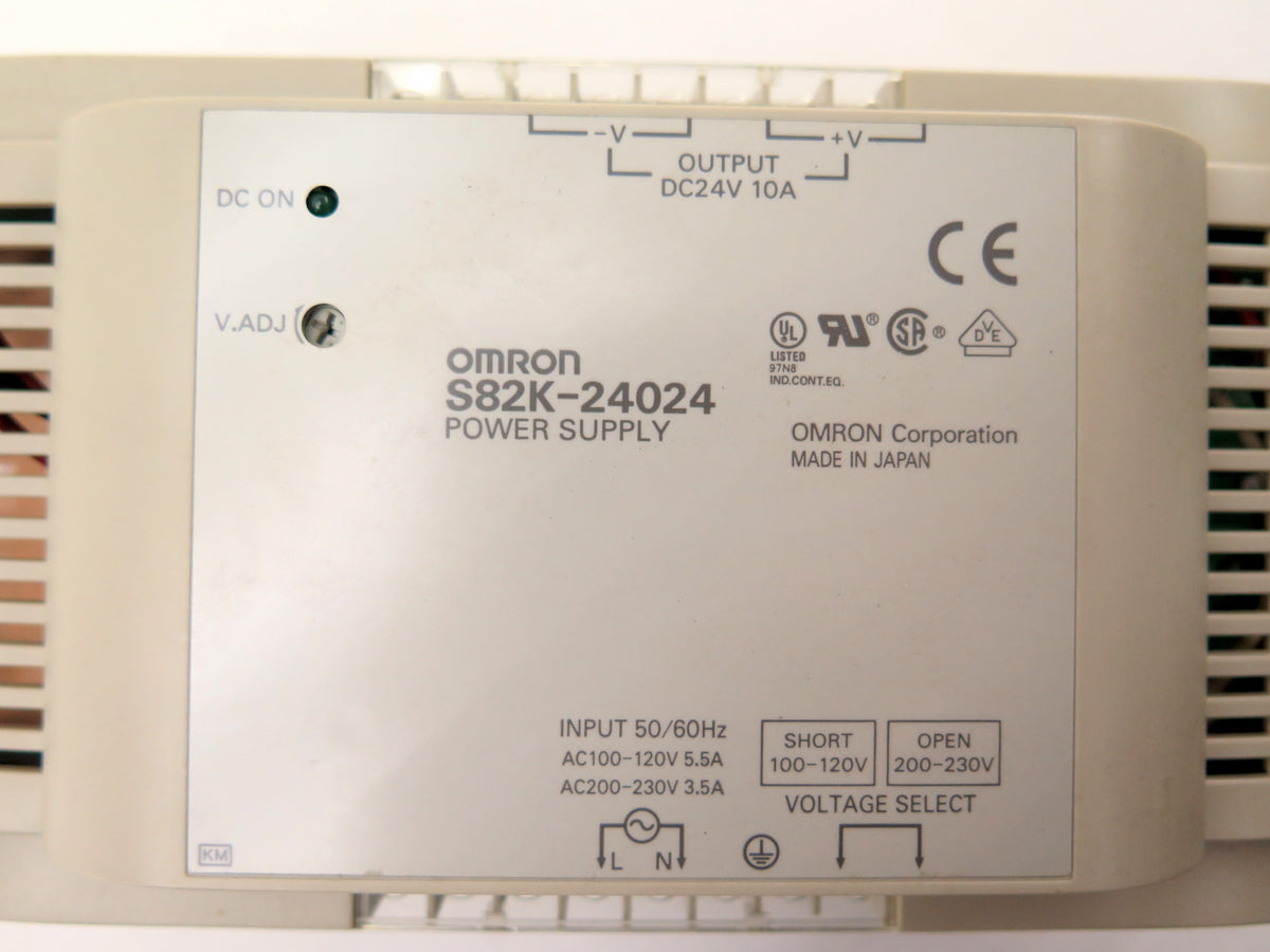 Omron S82K-24024 Power Supply Input: 100-230Vac Output: 24Vdc - Advance Operations