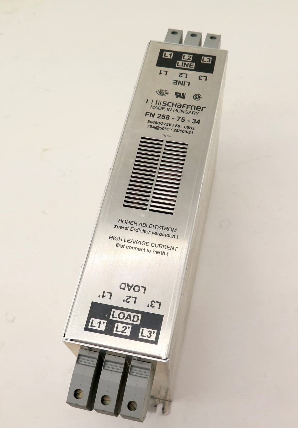 Schaffner FN258-75-34 AC Line Filter - Advance Operations