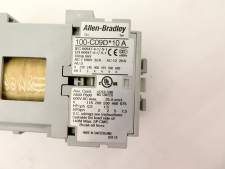 Allen-Bradley 100-C09D*10 Ser A Contactor 24Vdc Coil - Advance Operations