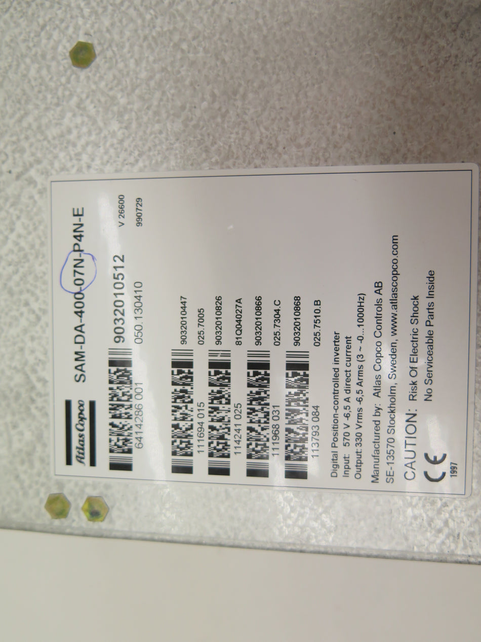 Socalpel SAM / Atlas Copco SAM-DA-400-07N-P4N-E Smart Axis Manager - Advance Operations