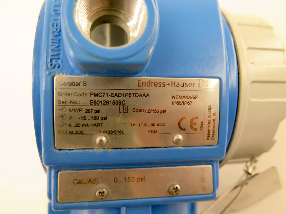 Endress+Hauser PMC71-EAD1P6TDAAA Pressure Transmitter NO BACK COVER - Advance Operations