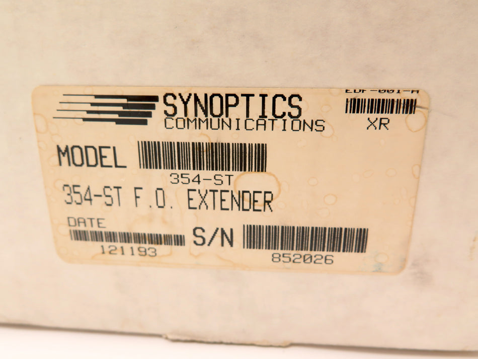 SynOptics Communications Model 354-ST Token Ring Fiber Optic Extender - Advance Operations