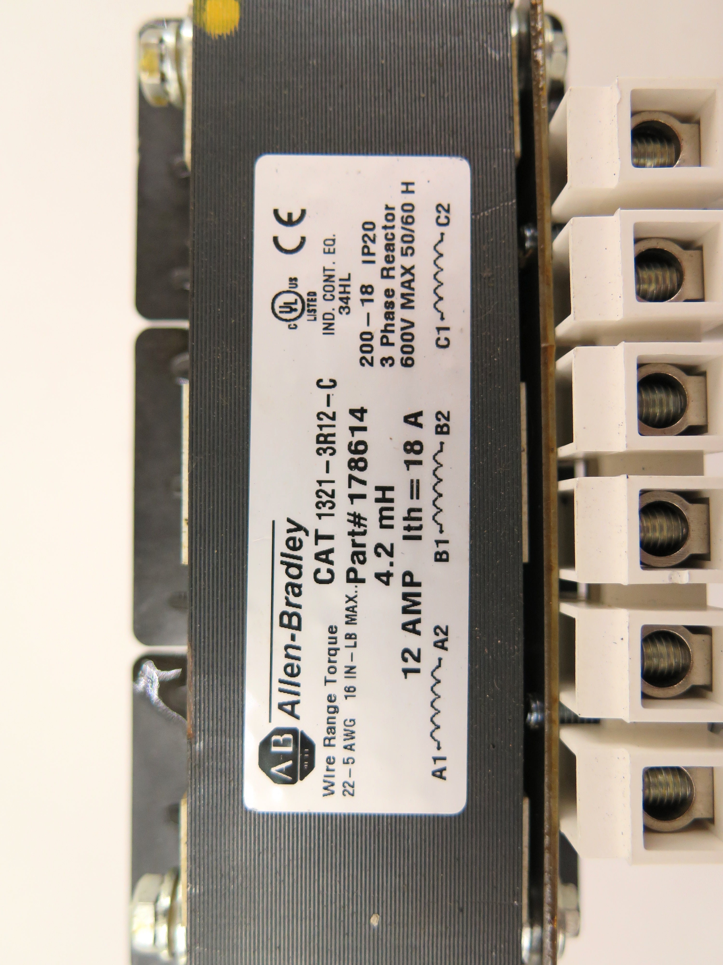 Allen-Bradley 1321-3R12-C 3 Phase Line Reactor 600V 12A - Advance Operations