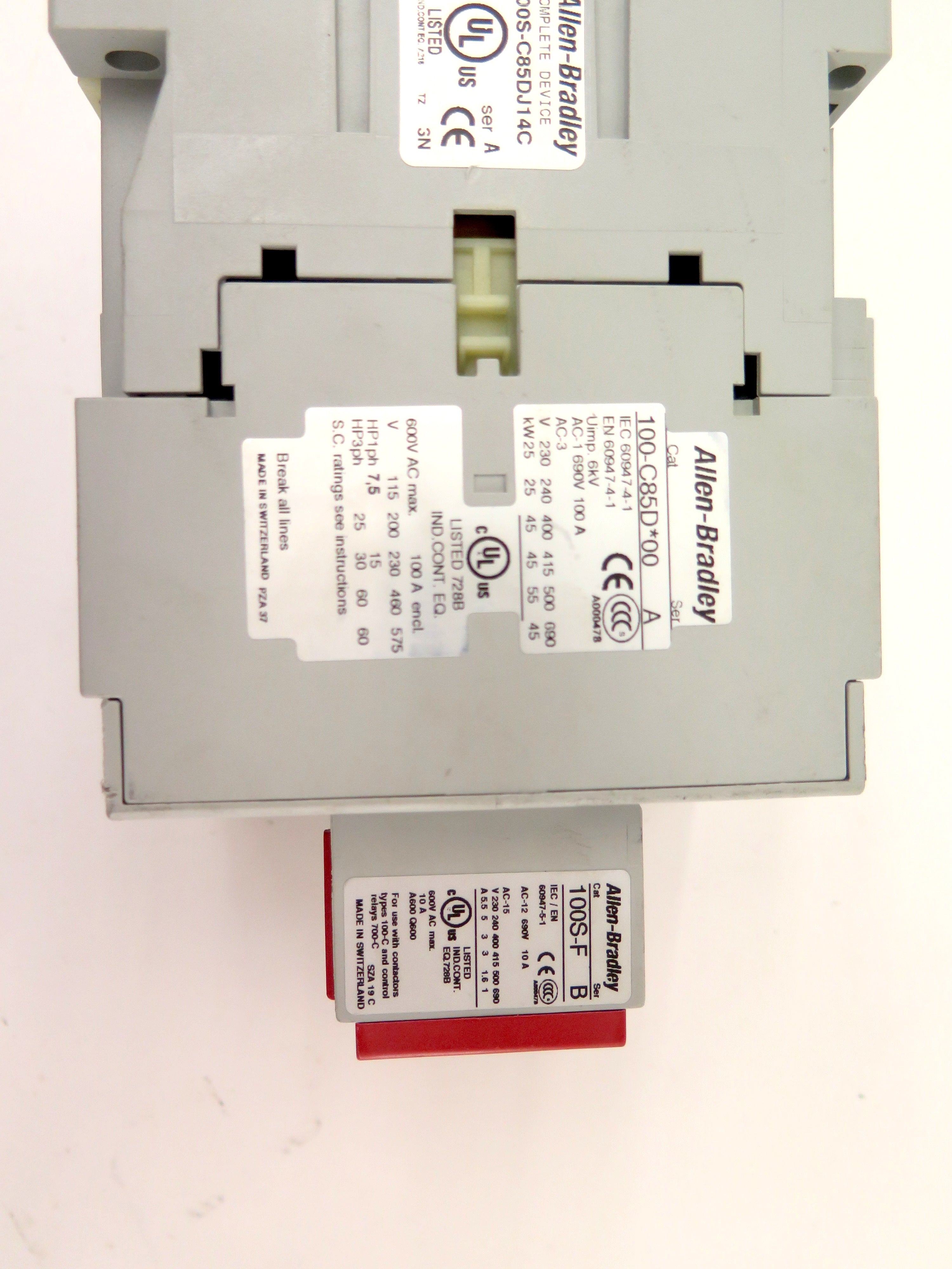 Allen-Bradley 100S-C85DJ14C Contactor Assy 100A 24Vdc Coil - Advance Operations