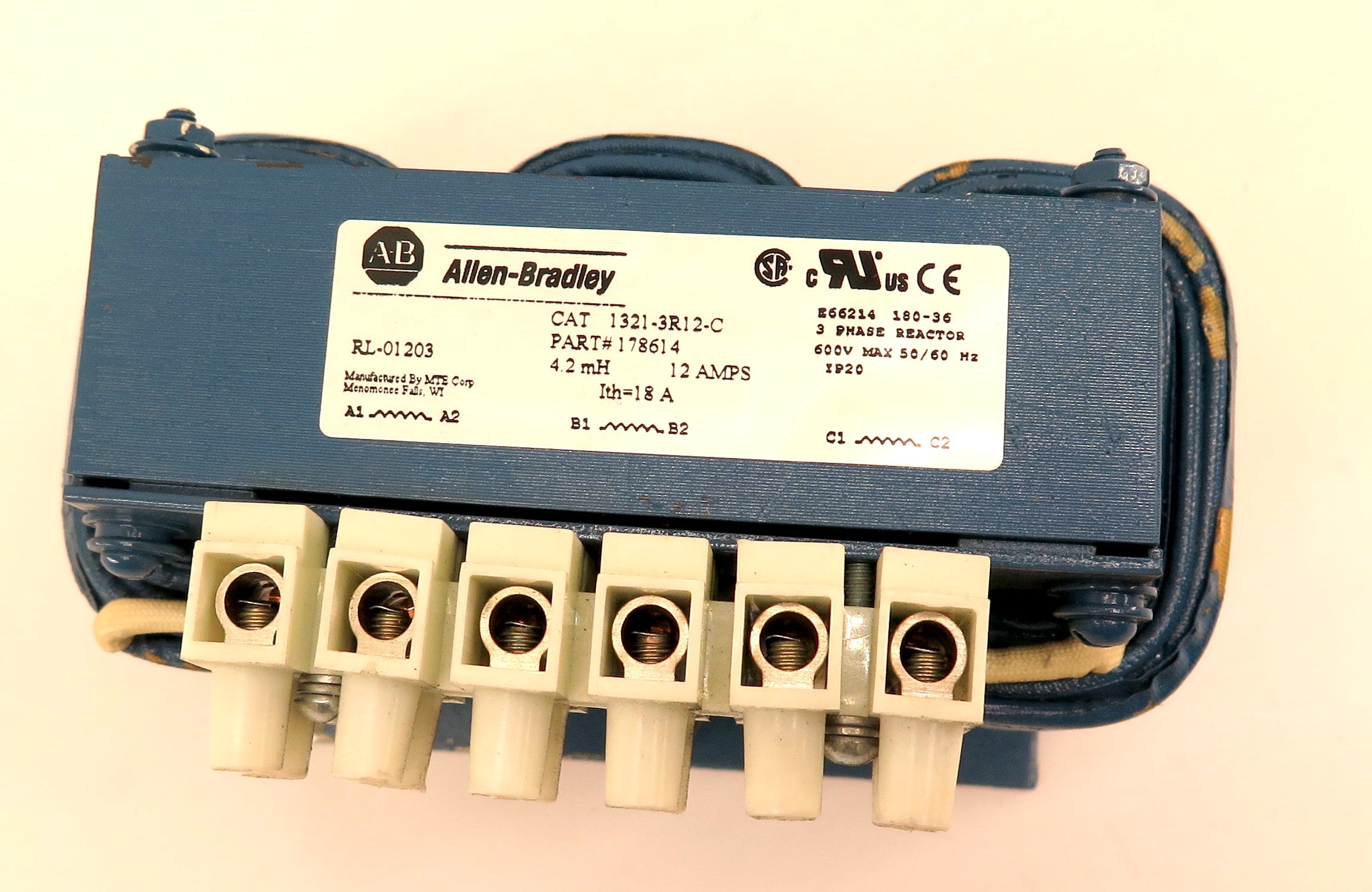 Allen-Bradley 1321-3R12-C Line Reactor 12A 3Phase 600Vac max - Advance Operations
