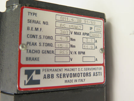 ABB 8M1.4.3091/69 Permanent Magnet Dc Servomotor 303V max - Advance Operations