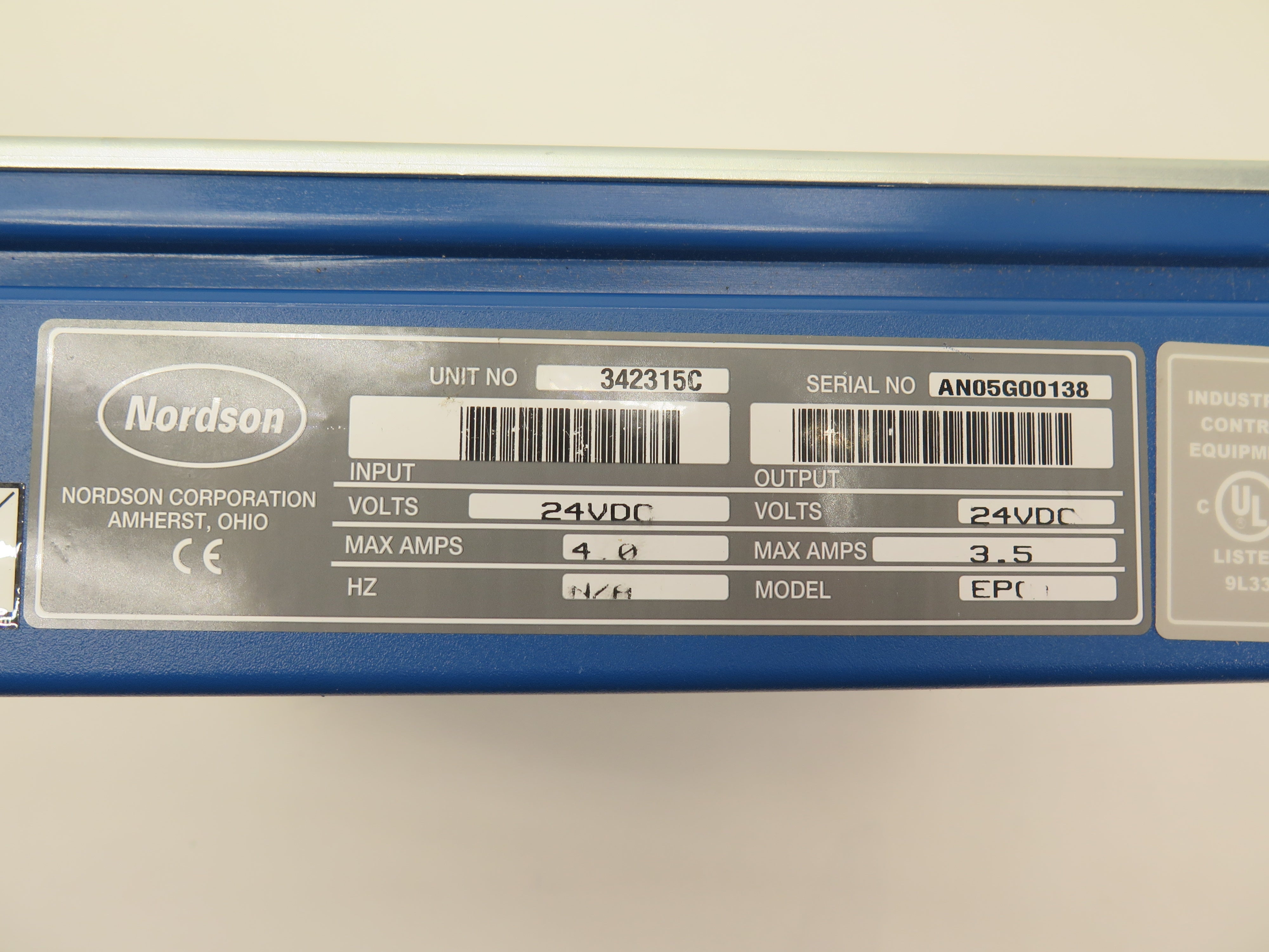 Nordson 342315C Eclipse Series Pattern Control System EPC15 24Vdc 4.0Amp - Advance Operations