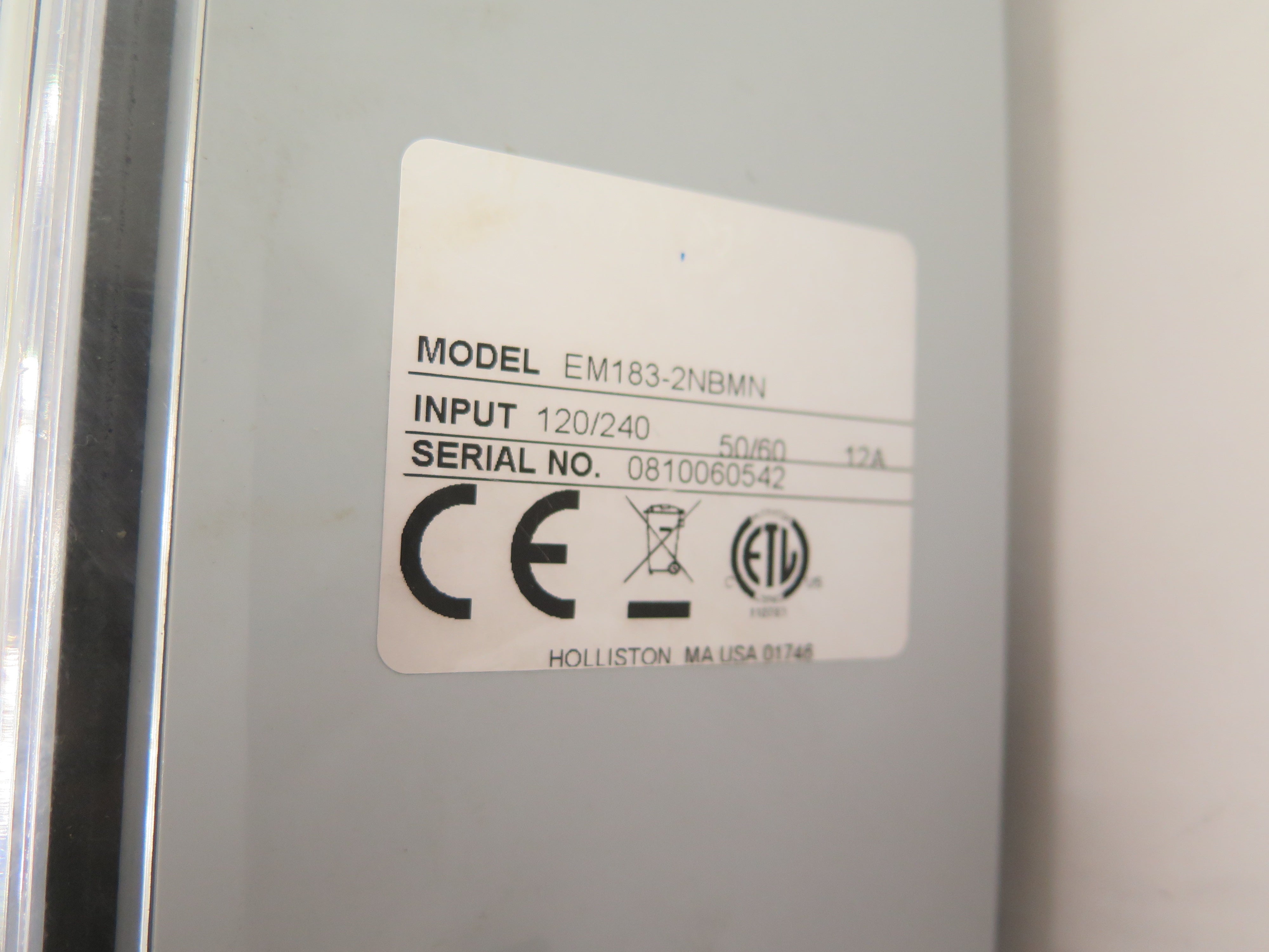 Ecolab Value Tracker EM183-2NBMN Control Enclosure - Advance Operations