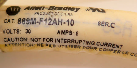 Allen-Bradley 889M-F12AH-10 Cable 12Pin Patchcord 7FT - Advance Operations