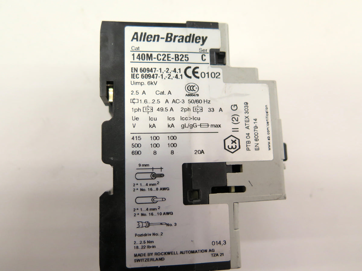 Allen-Bradley 140M-C2E-B25 Motor Protection Circuit Breaker 1.6-2.5A - Advance Operations