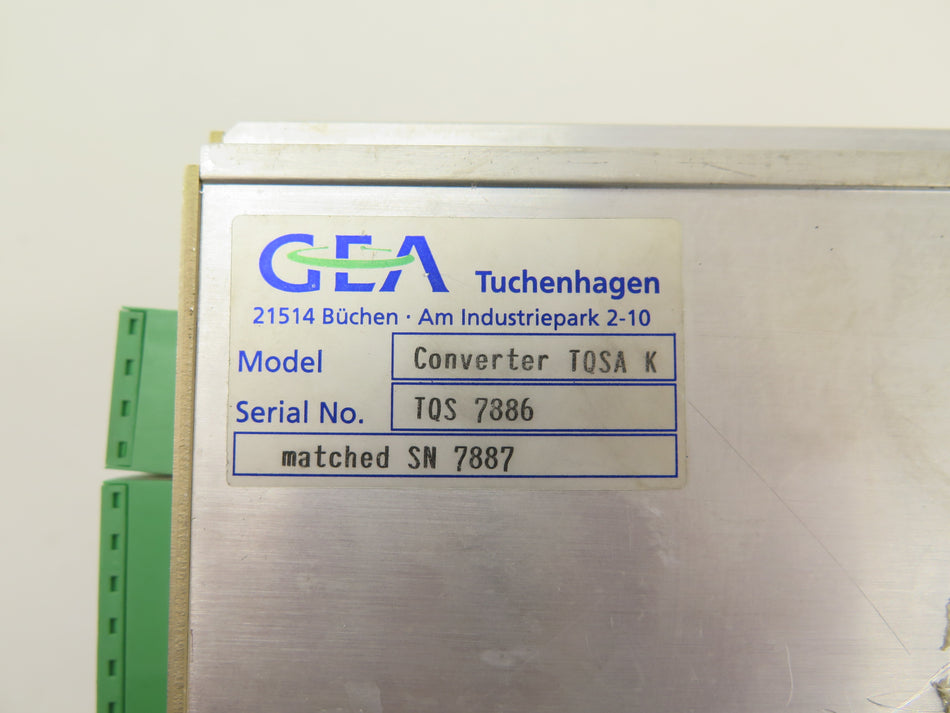 GEA Tuchenhagen Converter TQSA K - Advance Operations
