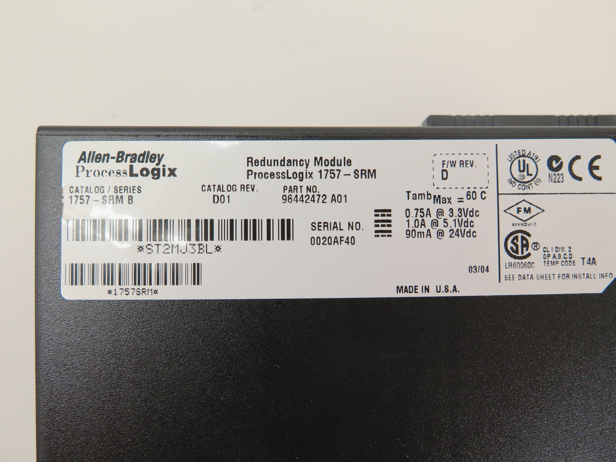Allen-Bradley 1757-SRM B Redundancy Module ProcessLogix - Advance Operations