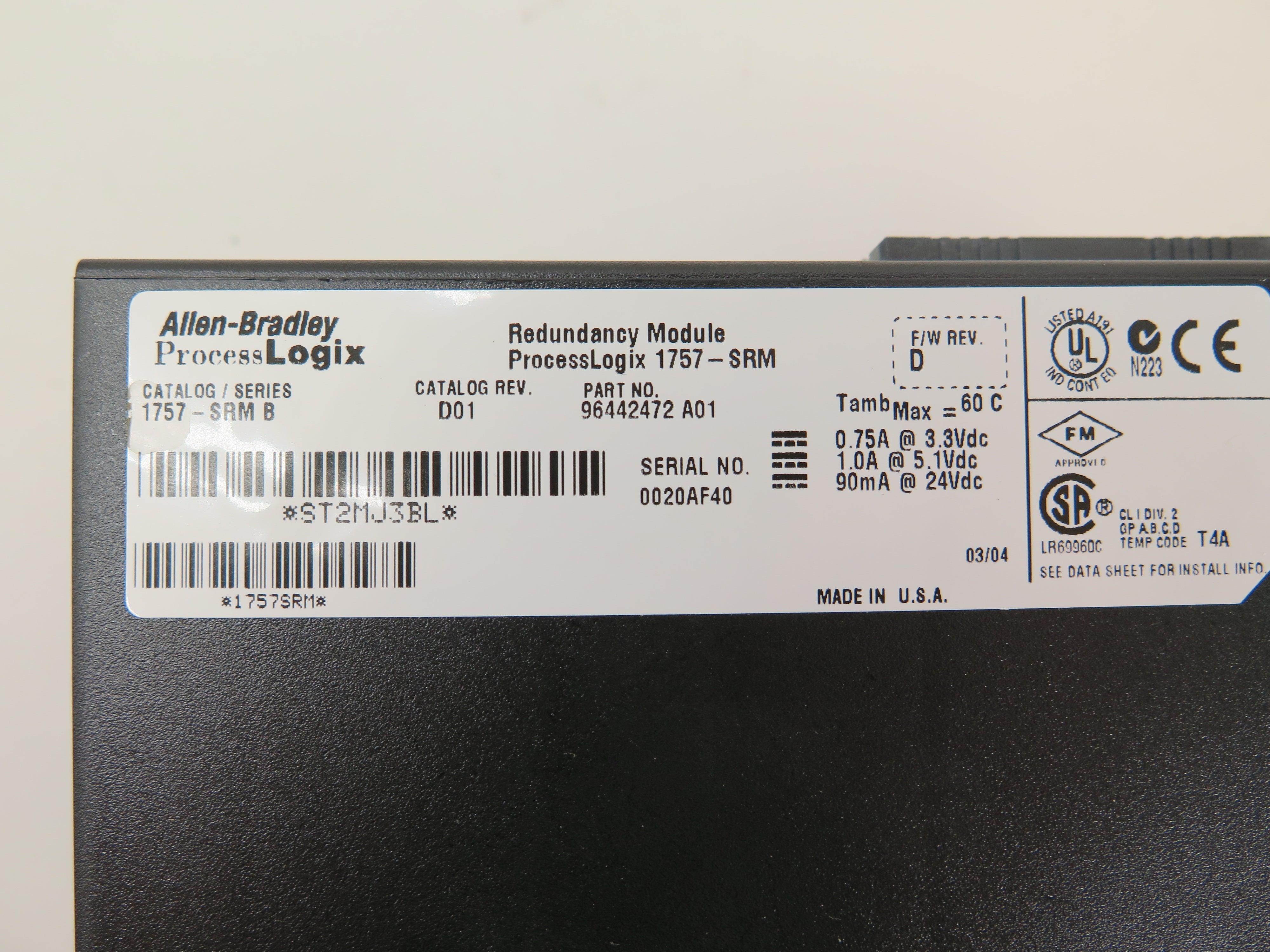 Allen-Bradley 1757-SRM B Redundancy Module ProcessLogix - Advance Operations