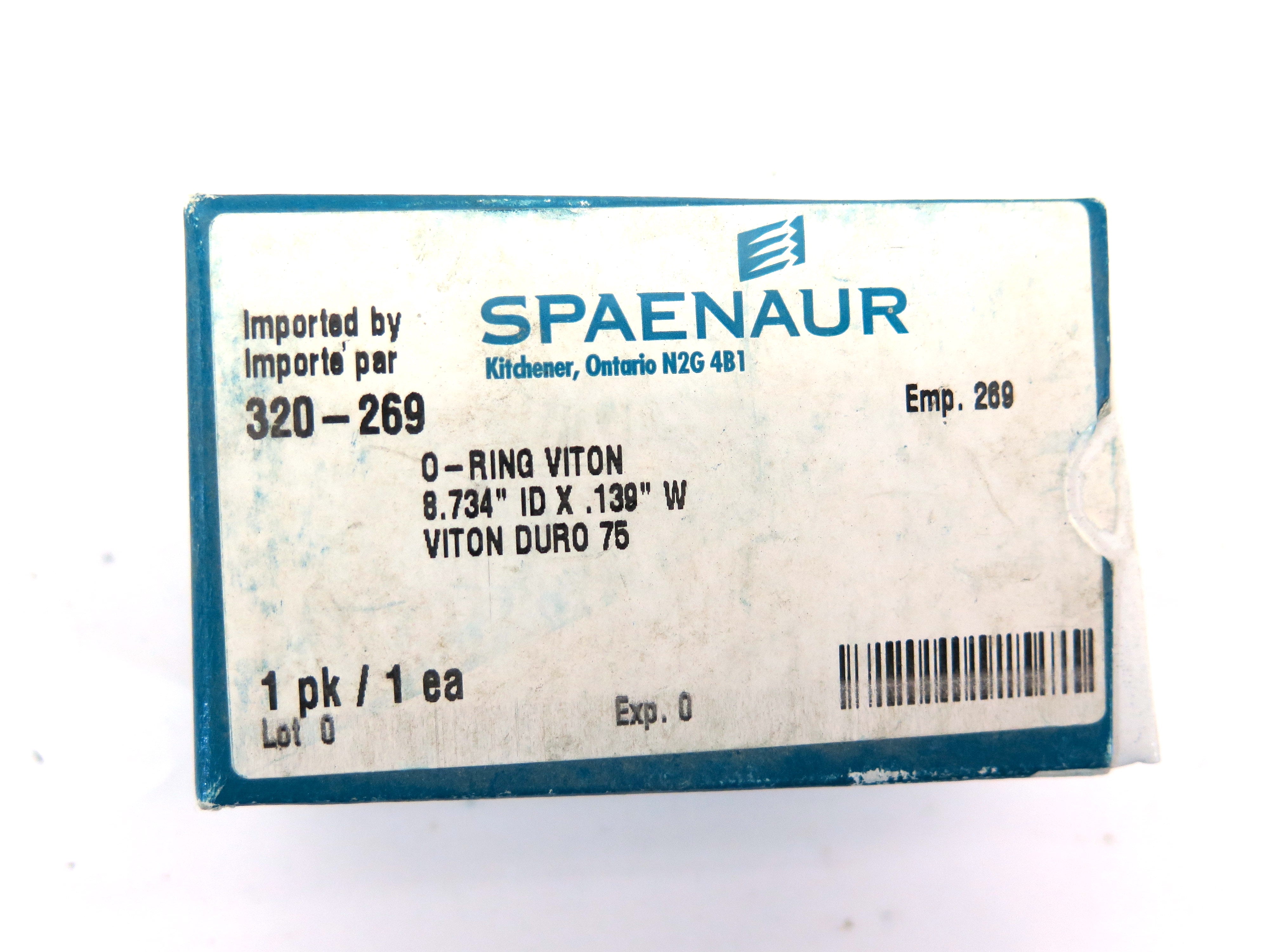 Spaenaur 320-269 O-Ring Viton Duro 75 8.734 ID X .139" W - Advance Operations