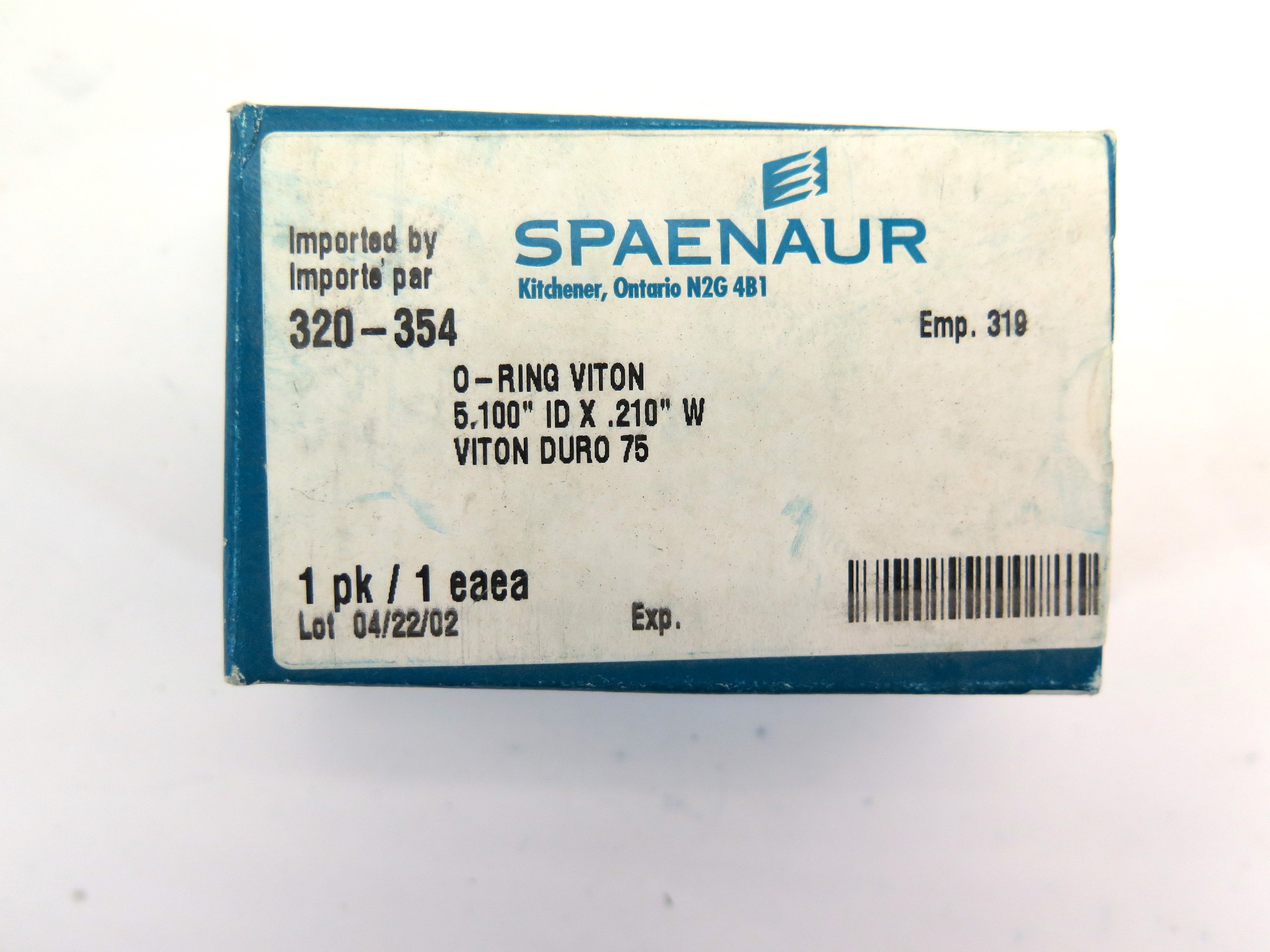 Spaenaur  320-354 O-Ring Viton Duro 75 5.100" ID X .210" - Advance Operations