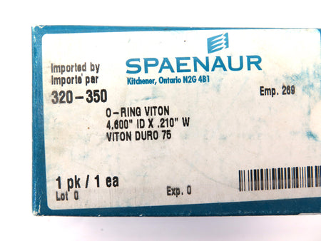Spaenaur 320-350 O-Ring Viton Duro 75 4.60 0" ID  X .210 W - Advance Operations