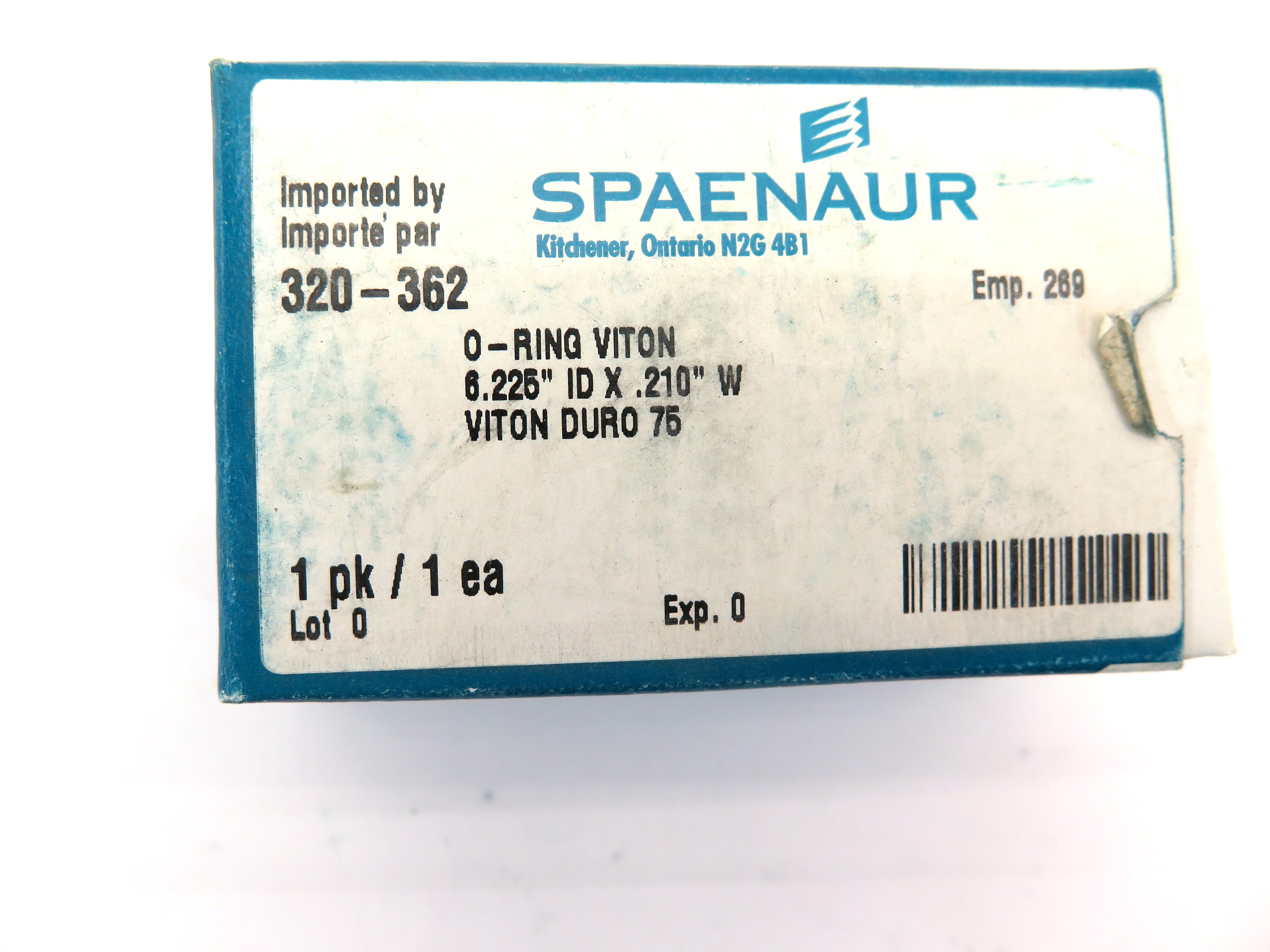 Spaenaur 320-362 O-Ring Viton Duro 75. 6.225" ID X .210" - Advance Operations
