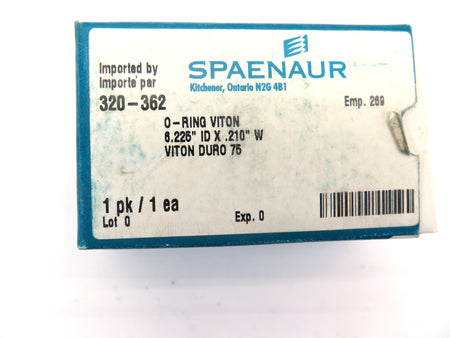 Spaenaur 320-362 O-Ring Viton Duro 75. 6.225" ID X .210" - Advance Operations