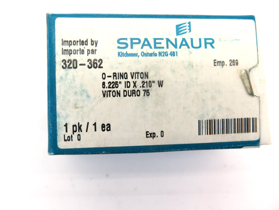 Spaenaur 320-362 O-Ring Viton Duro 75. 6.225" ID X .210" - Advance Operations