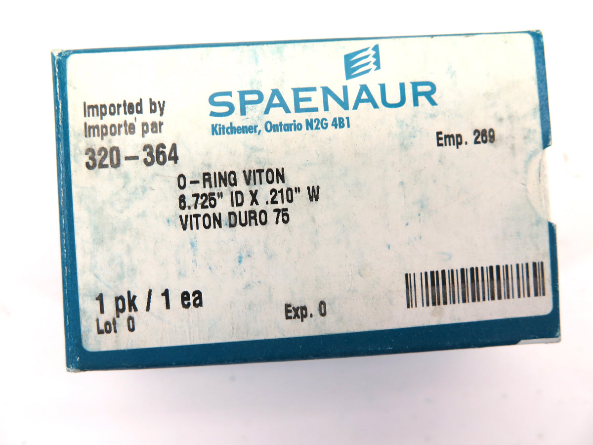 Spaenaur 320-364 O-Ring Viton Duro 75 6.725" ID X .210" W - Advance Operations