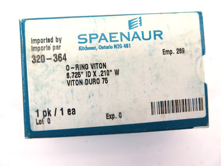 Spaenaur 320-364 O-Ring Viton Duro 75 6.725" ID X .210" W - Advance Operations