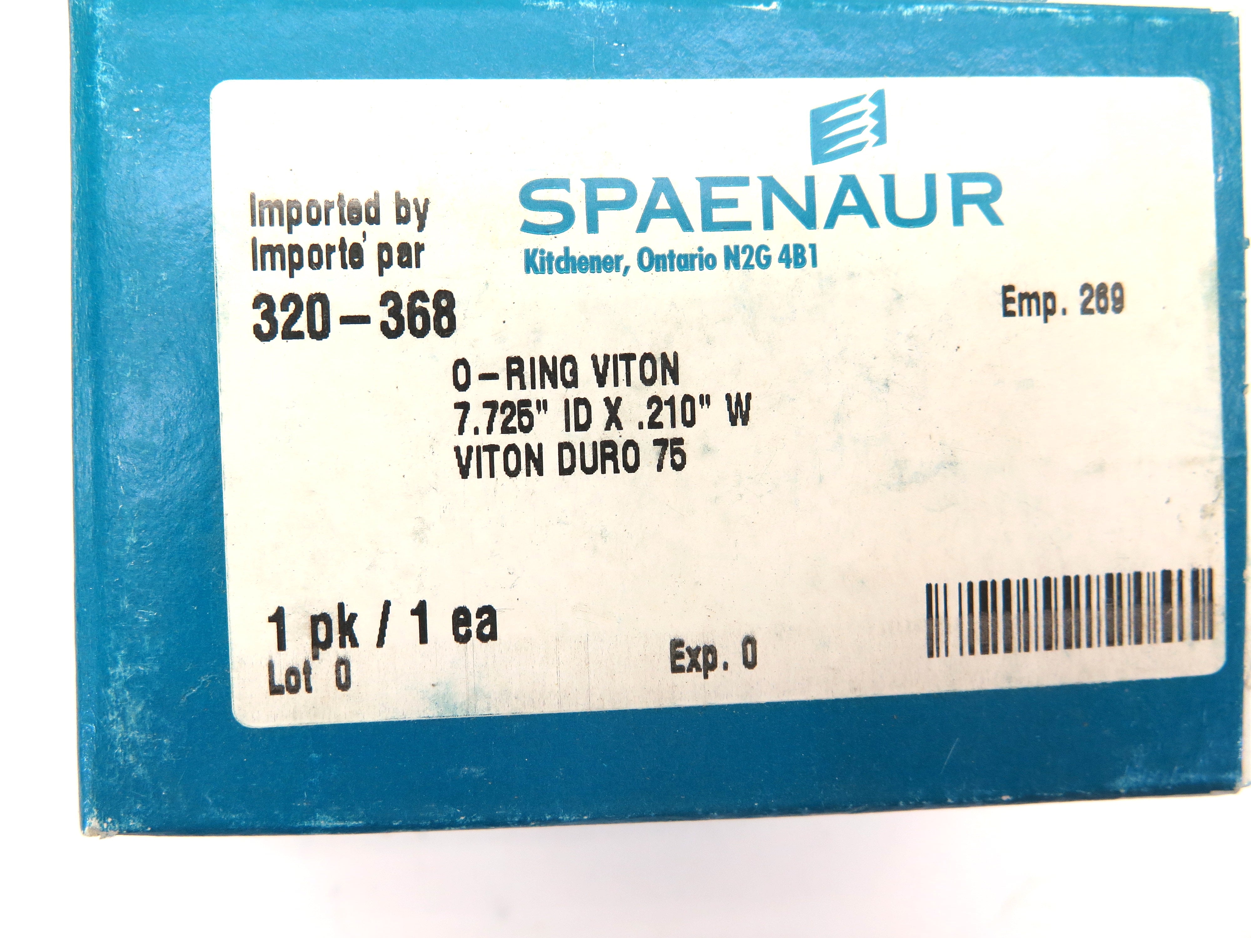 Spaenaur 320-368 O-Ring Viton Duro 75 7.725" ID X .210" W - Advance Operations